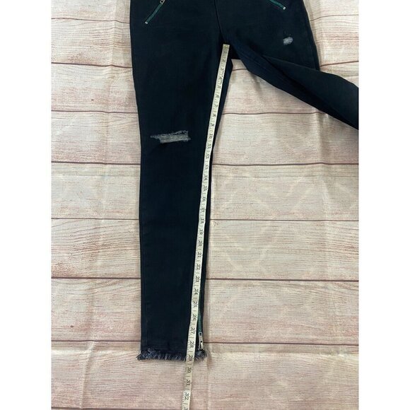 RtA Women's Distressed Raw Hem Faux Zip Jeggings - Medium - Picture 6 of 13